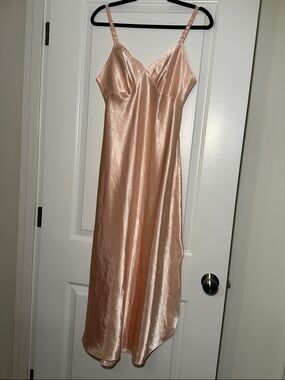 Silky Peach Slip Dress